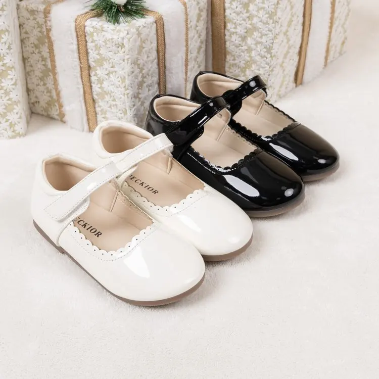 Children Princess Shoes Spring Autumn Classic Girls Leather Shoes Wedding Party Kids Causal Ballet Flat Shoes Shallow Non-slip