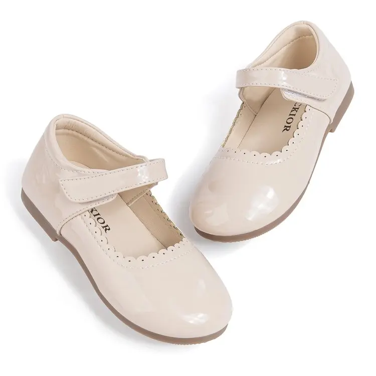 Children Princess Shoes Spring Autumn Classic Girls Leather Shoes Wedding Party Kids Causal Ballet Flat Shoes Shallow Non-slip