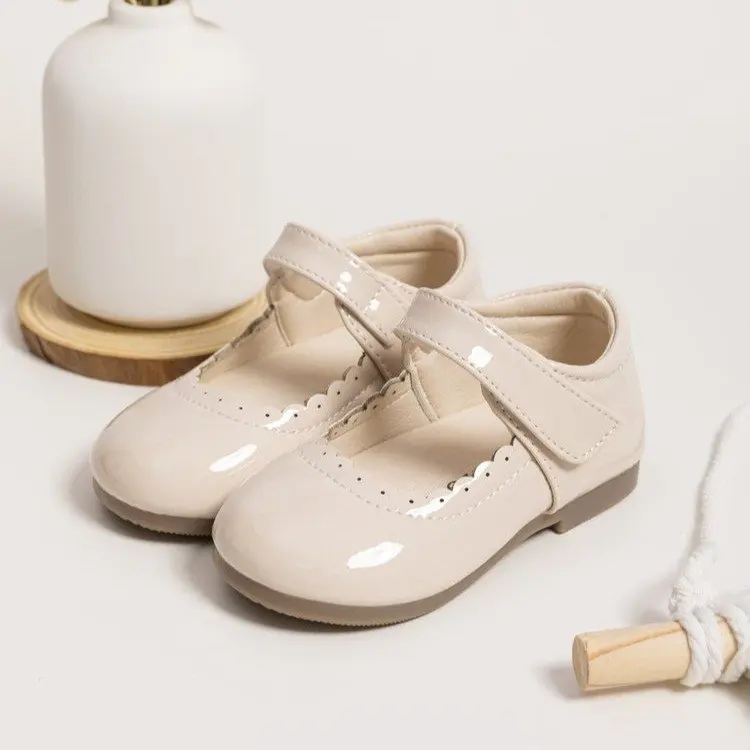 Children Princess Shoes Spring Autumn Classic Girls Leather Shoes Wedding Party Kids Causal Ballet Flat Shoes Shallow Non-slip