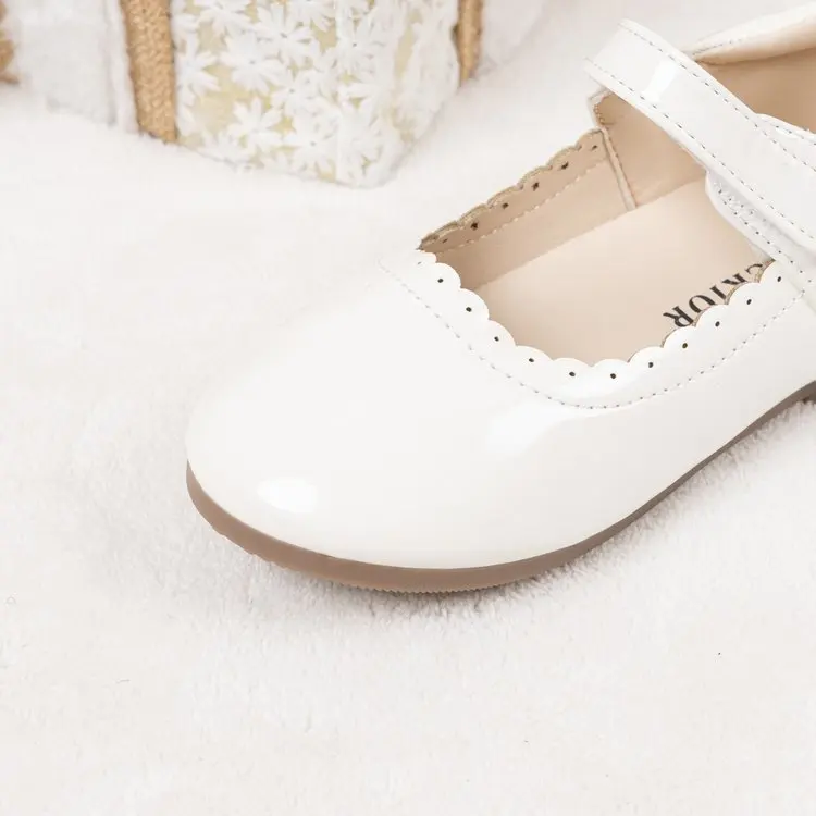 Children Princess Shoes Spring Autumn Classic Girls Leather Shoes Wedding Party Kids Causal Ballet Flat Shoes Shallow Non-slip