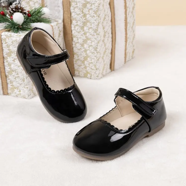 Children Princess Shoes Spring Autumn Classic Girls Leather Shoes Wedding Party Kids Causal Ballet Flat Shoes Shallow Non-slip