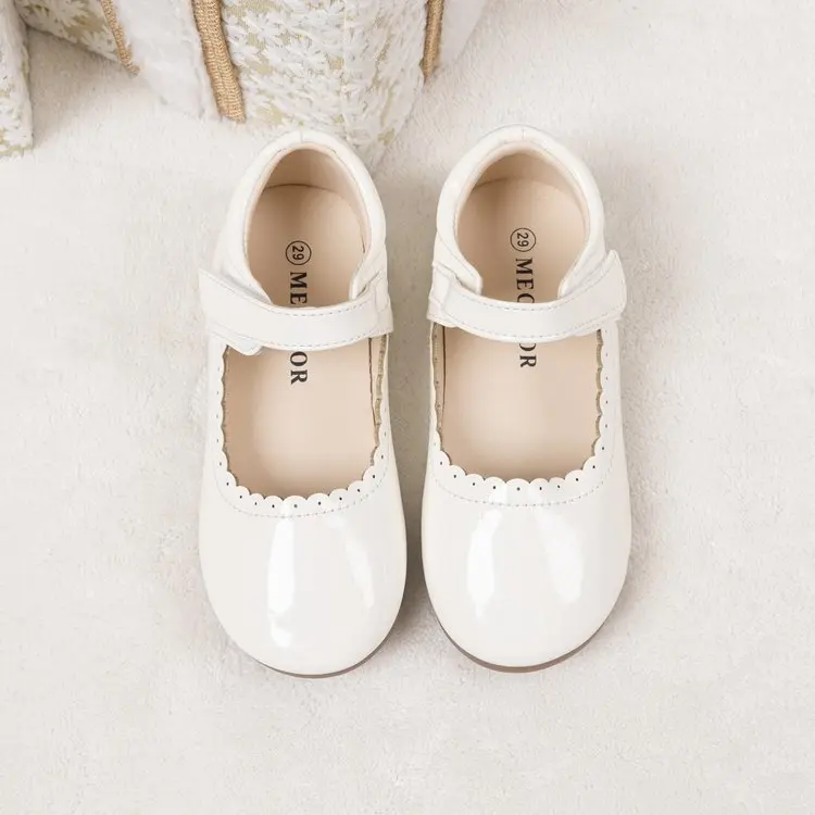 Children Princess Shoes Spring Autumn Classic Girls Leather Shoes Wedding Party Kids Causal Ballet Flat Shoes Shallow Non-slip