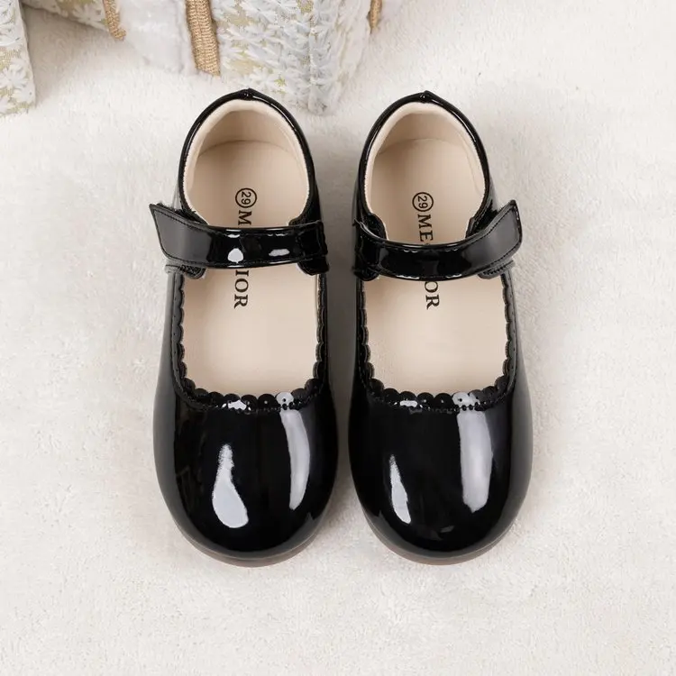 Children Princess Shoes Spring Autumn Classic Girls Leather Shoes Wedding Party Kids Causal Ballet Flat Shoes Shallow Non-slip