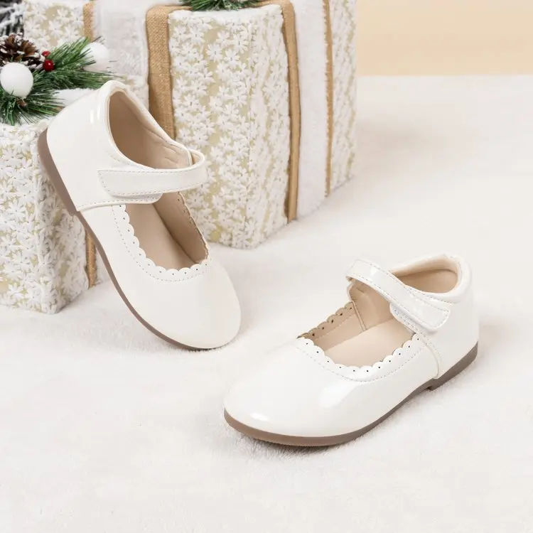 Children Princess Shoes Spring Autumn Classic Girls Leather Shoes Wedding Party Kids Causal Ballet Flat Shoes Shallow Non-slip