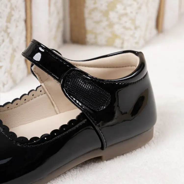 Children Princess Shoes Spring Autumn Classic Girls Leather Shoes Wedding Party Kids Causal Ballet Flat Shoes Shallow Non-slip