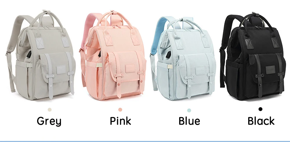 PANGDUBE Baby Nappy Bag with 2pcs Stroller Hooks Mummy Bag Backpack Waterproof Outdoor Travel Mommy Maternity Bag for Baby Stuff