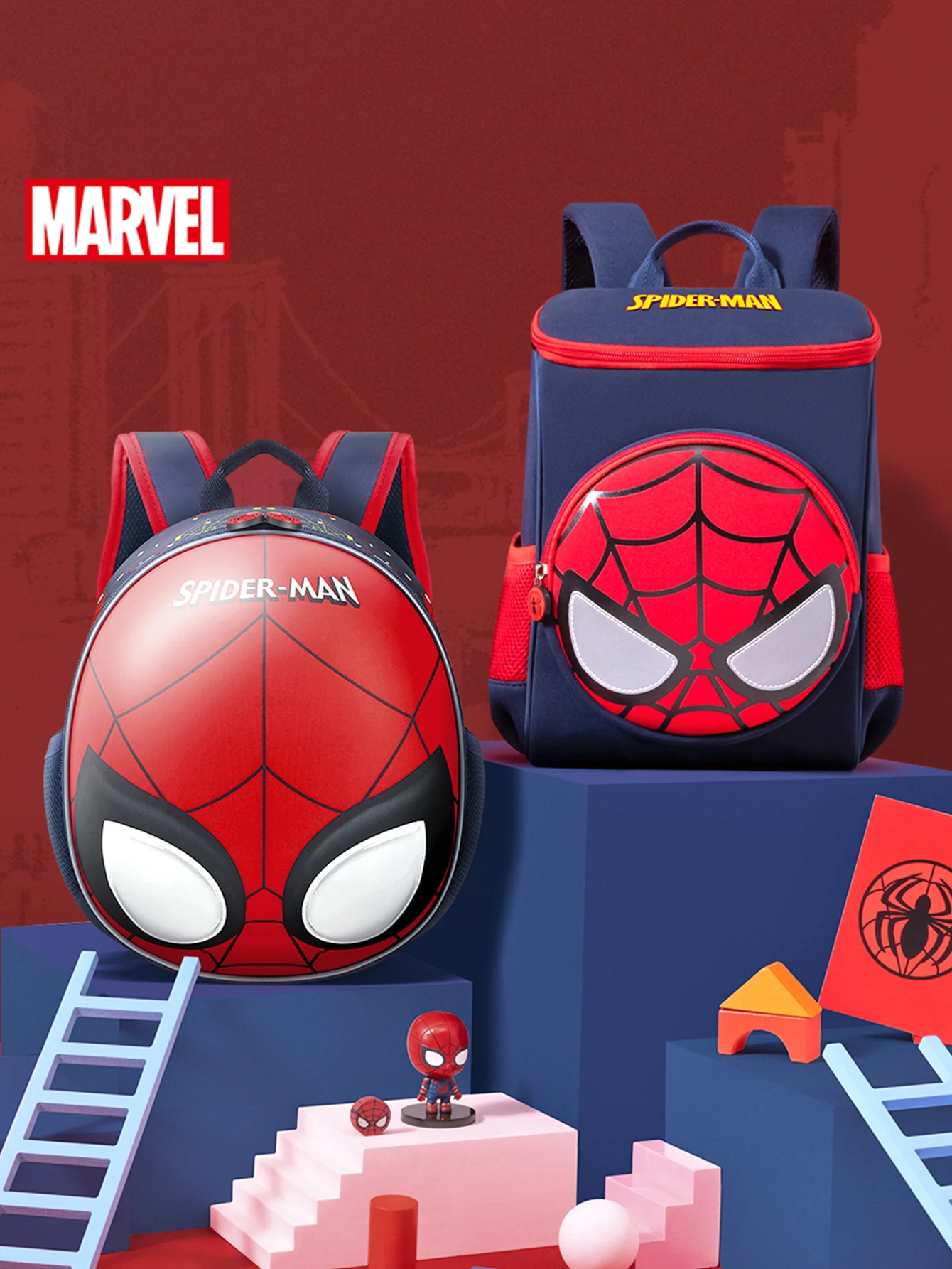 Disney Marvel Spider-Man Children's Backpack Adorable Boys' Nursery Casual Backpack