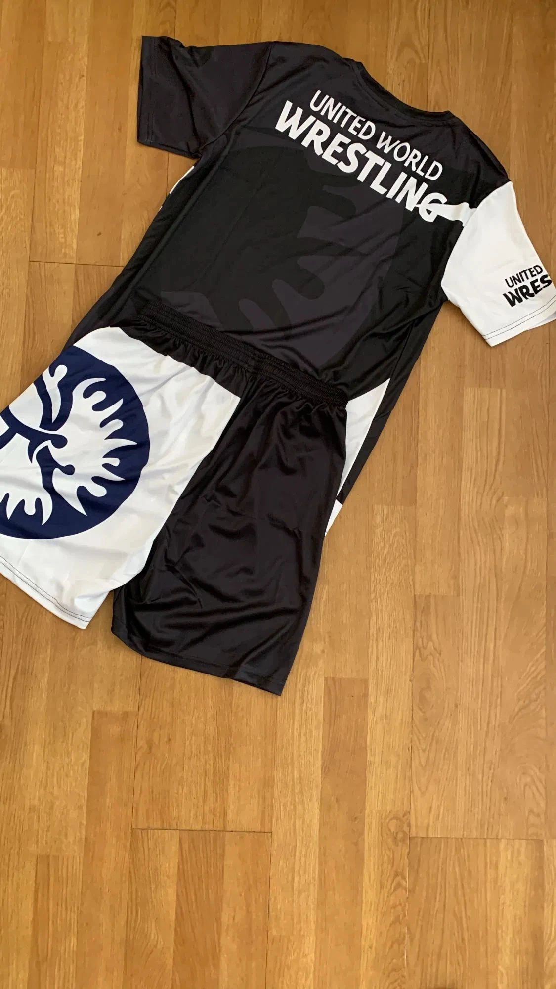 2026 New Men World Wrestling Team Sportswear Adults/Kids T-shirt and Shorts Set for Gym Workout Lightweight Moisture Wicking