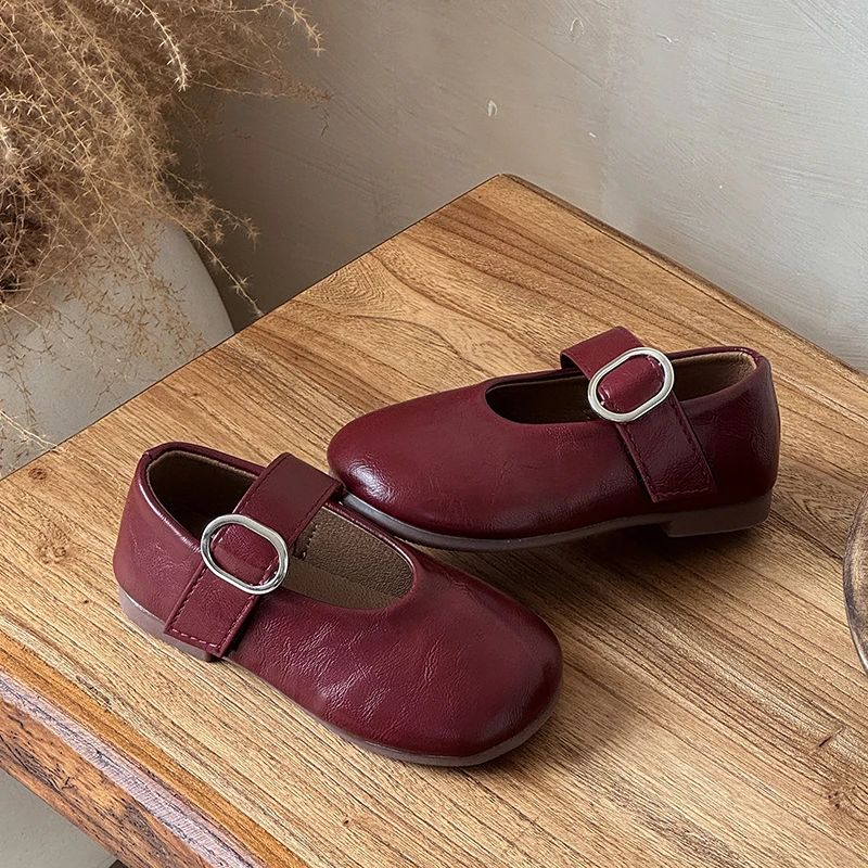 Autumn Girl's Flat Shoes Round Toe Hook-loop Shallow Chic Kid's Shoe Solid Colors Anti-slip Daily Casual Children Shoe 7-12Y