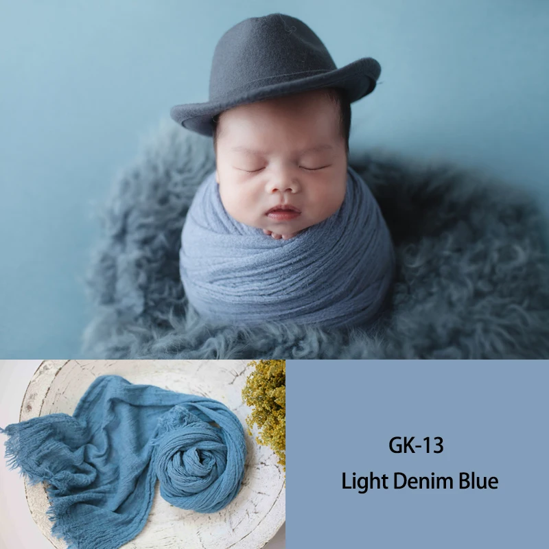 Seersucker Wrap Newborn Photography Props Soft Cotton Gauze Baby Swaddle Blanket Infant Studio Photo Basket Backdrop Accessories
