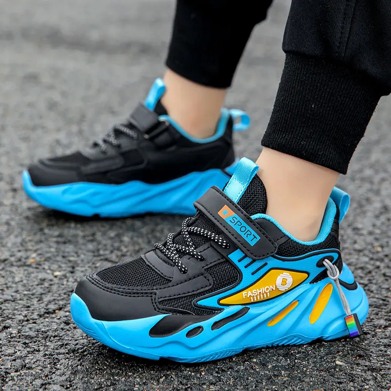 Fashion Children Sneakers Boys Breathable Flat Kids Shoes for Lightweight Sports Running Student Non-slip Walking Shoes