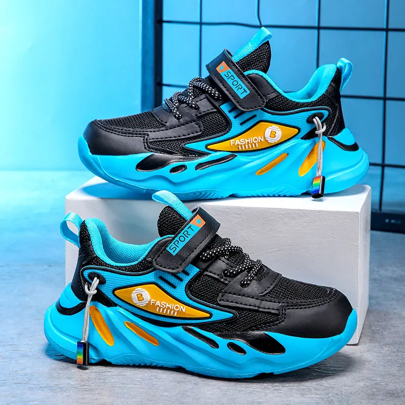 Fashion Children Sneakers Boys Breathable Flat Kids Shoes for Lightweight Sports Running Student Non-slip Walking Shoes