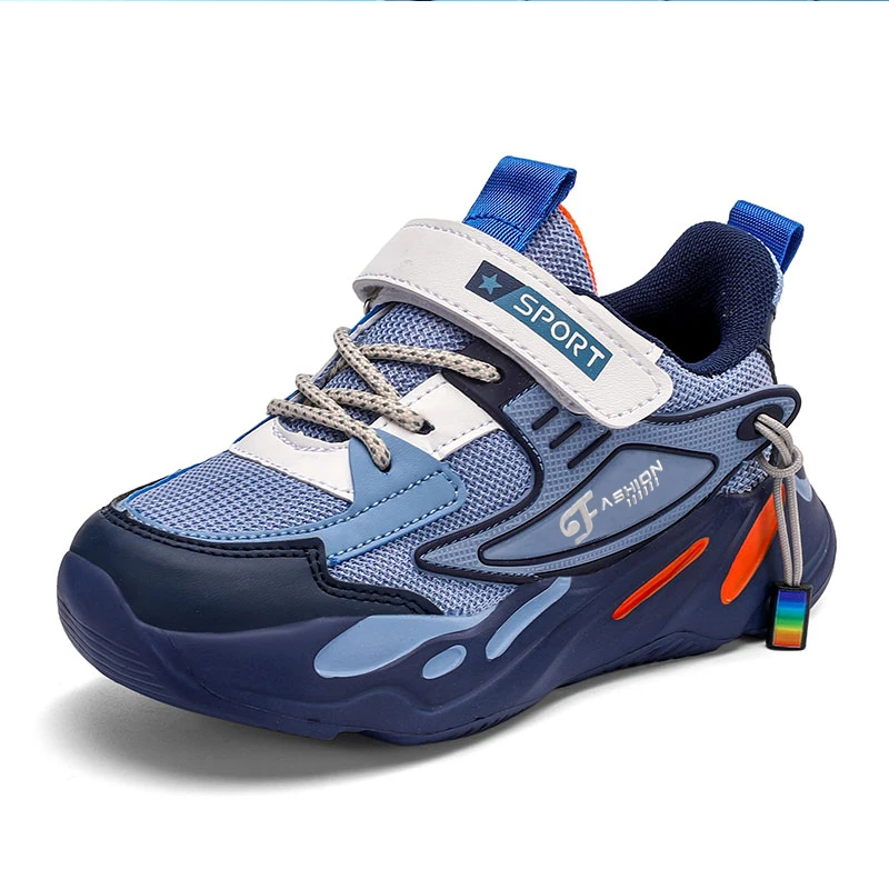Fashion Children Sneakers Boys Breathable Flat Kids Shoes for Lightweight Sports Running Student Non-slip Walking Shoes