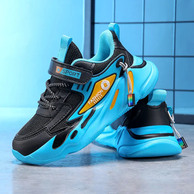 Fashion Children Sneakers Boys Breathable Flat Kids Shoes for Lightweight Sports Running Student Non-slip Walking Shoes