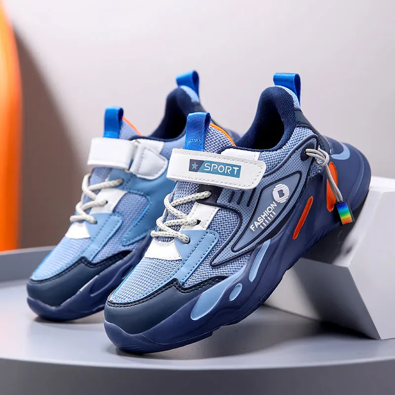Fashion Children Sneakers Boys Breathable Flat Kids Shoes for Lightweight Sports Running Student Non-slip Walking Shoes