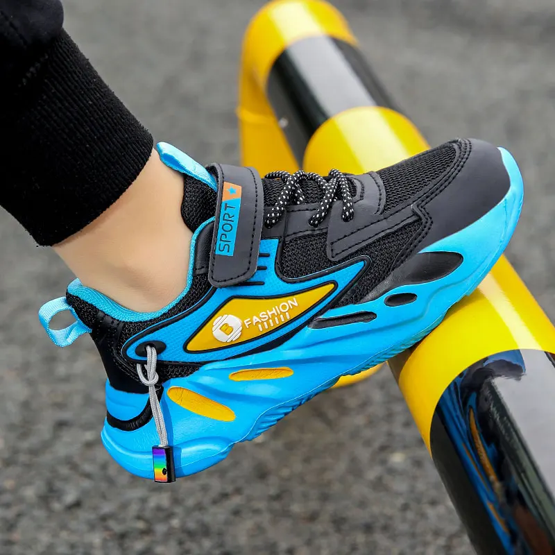 Fashion Children Sneakers Boys Breathable Flat Kids Shoes for Lightweight Sports Running Student Non-slip Walking Shoes