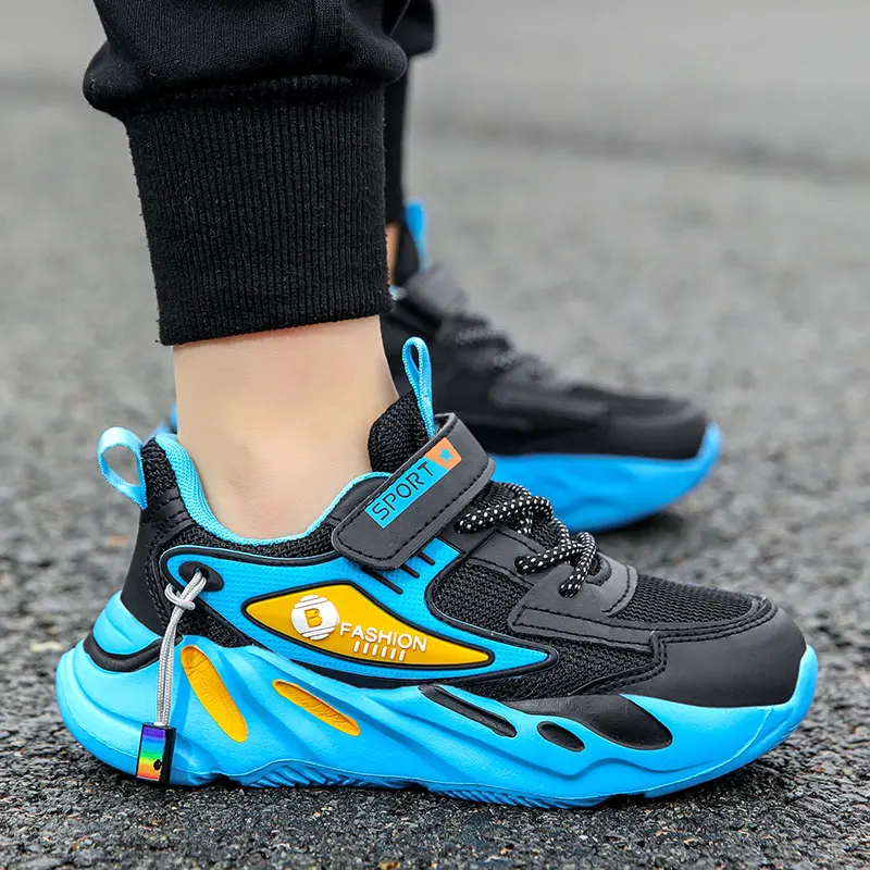 Fashion Children Sneakers Boys Breathable Flat Kids Shoes for Lightweight Sports Running Student Non-slip Walking Shoes