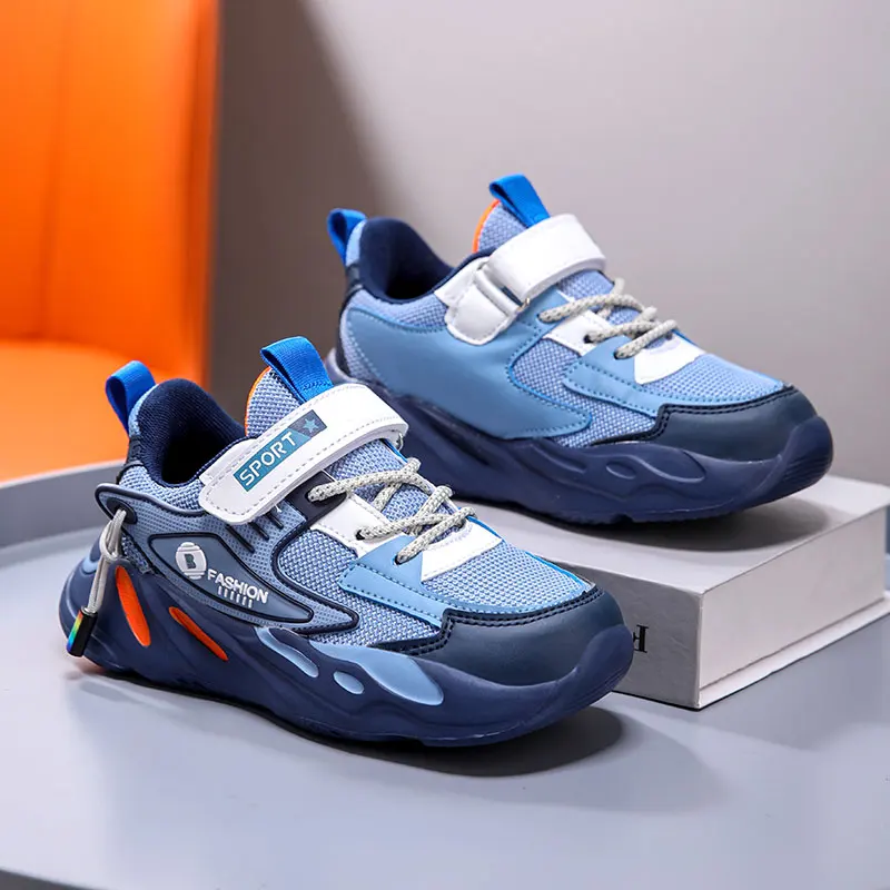 Fashion Children Sneakers Boys Breathable Flat Kids Shoes for Lightweight Sports Running Student Non-slip Walking Shoes