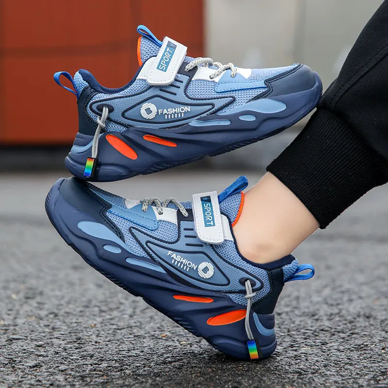 Fashion Children Sneakers Boys Breathable Flat Kids Shoes for Lightweight Sports Running Student Non-slip Walking Shoes