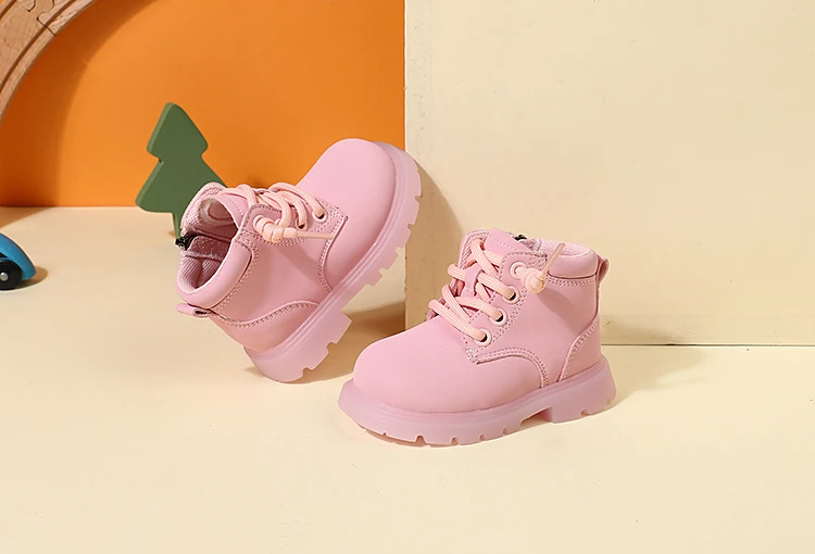 New Autumn Children Boots Leather Toddler Boys Ankle Boots Soft Sole Non-slip Fashion Little Girls Boots EU 15-25