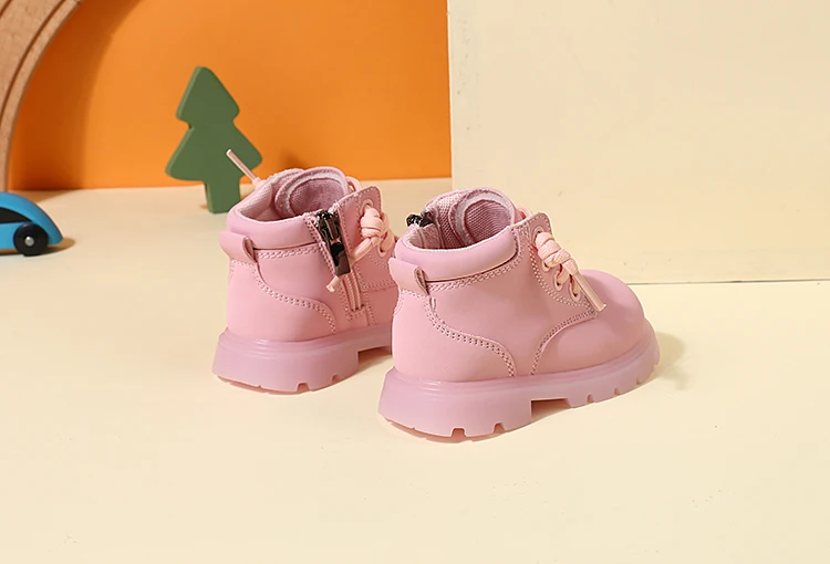 New Autumn Children Boots Leather Toddler Boys Ankle Boots Soft Sole Non-slip Fashion Little Girls Boots EU 15-25