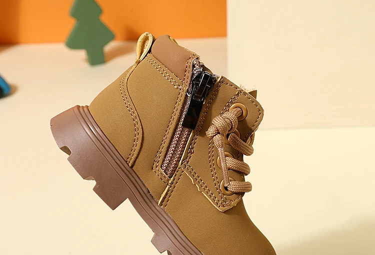 New Autumn Children Boots Leather Toddler Boys Ankle Boots Soft Sole Non-slip Fashion Little Girls Boots EU 15-25