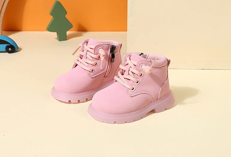 New Autumn Children Boots Leather Toddler Boys Ankle Boots Soft Sole Non-slip Fashion Little Girls Boots EU 15-25