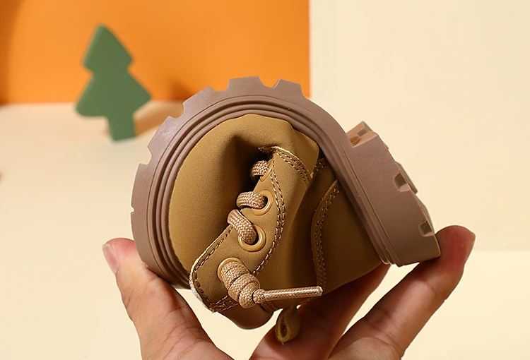 New Autumn Children Boots Leather Toddler Boys Ankle Boots Soft Sole Non-slip Fashion Little Girls Boots EU 15-25