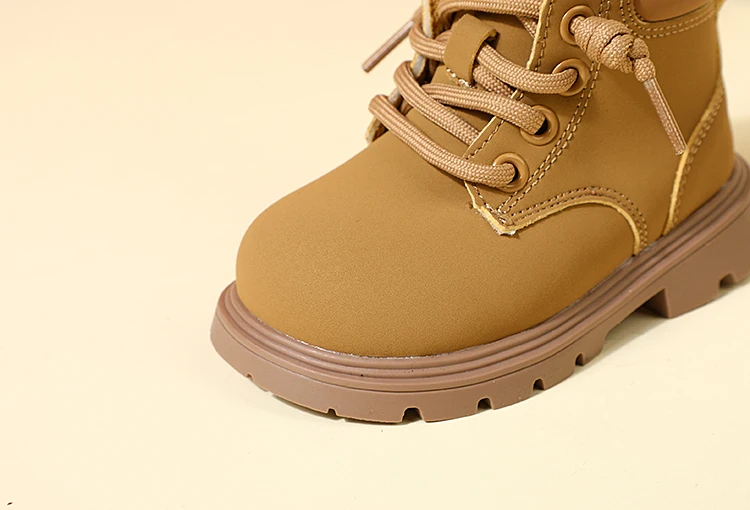 New Autumn Children Boots Leather Toddler Boys Ankle Boots Soft Sole Non-slip Fashion Little Girls Boots EU 15-25