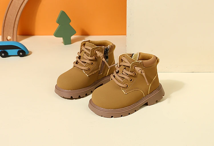 New Autumn Children Boots Leather Toddler Boys Ankle Boots Soft Sole Non-slip Fashion Little Girls Boots EU 15-25