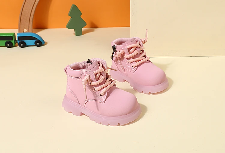 New Autumn Children Boots Leather Toddler Boys Ankle Boots Soft Sole Non-slip Fashion Little Girls Boots EU 15-25