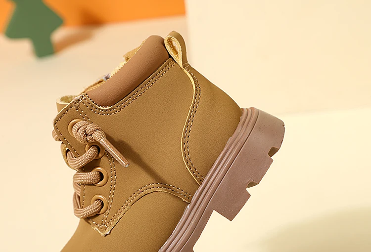 New Autumn Children Boots Leather Toddler Boys Ankle Boots Soft Sole Non-slip Fashion Little Girls Boots EU 15-25