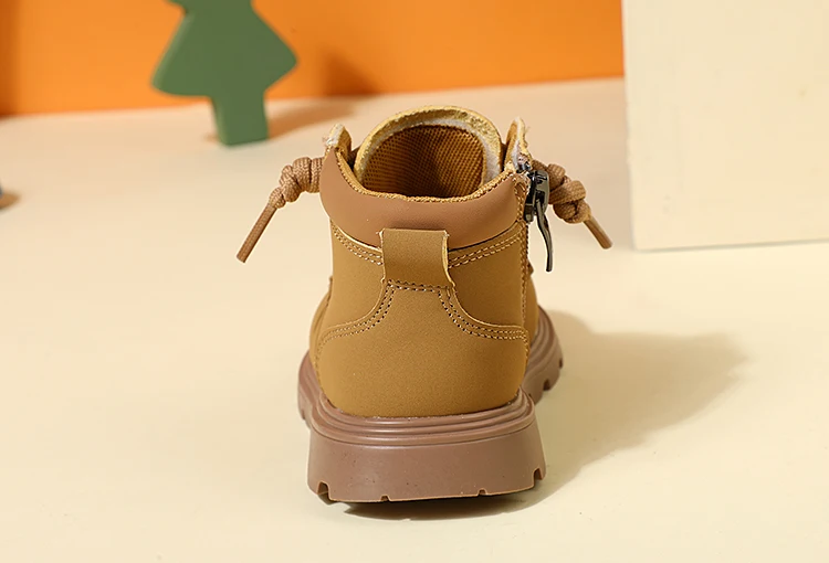 New Autumn Children Boots Leather Toddler Boys Ankle Boots Soft Sole Non-slip Fashion Little Girls Boots EU 15-25