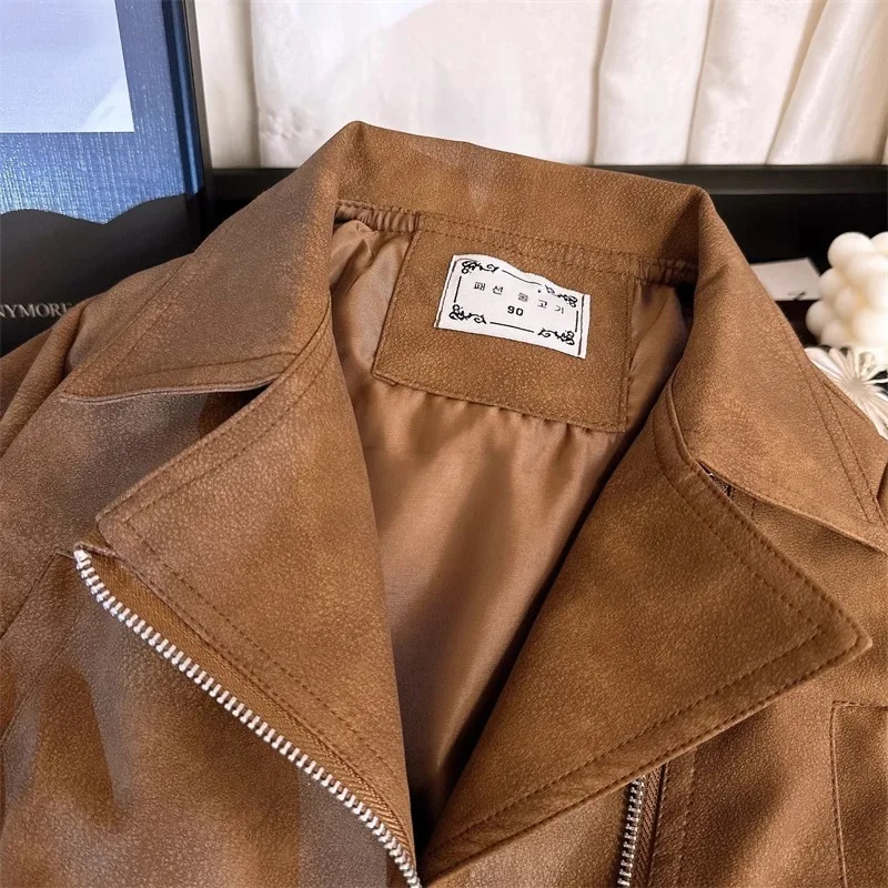 2 3 4 5 6 8 Years Girls Jacket Spring Autumn New Fashion Artificial Leather Coat For Kids Leisure Stain Resistant Outerwear