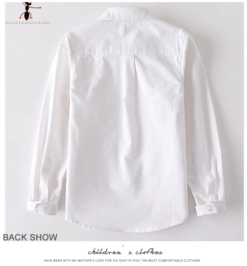 GFMY 2026 New Spring Oxford Textile Cotton Solid Color Pink Black Boys White Shirt 3T-14T Kid Blouse British Style Childrens Top