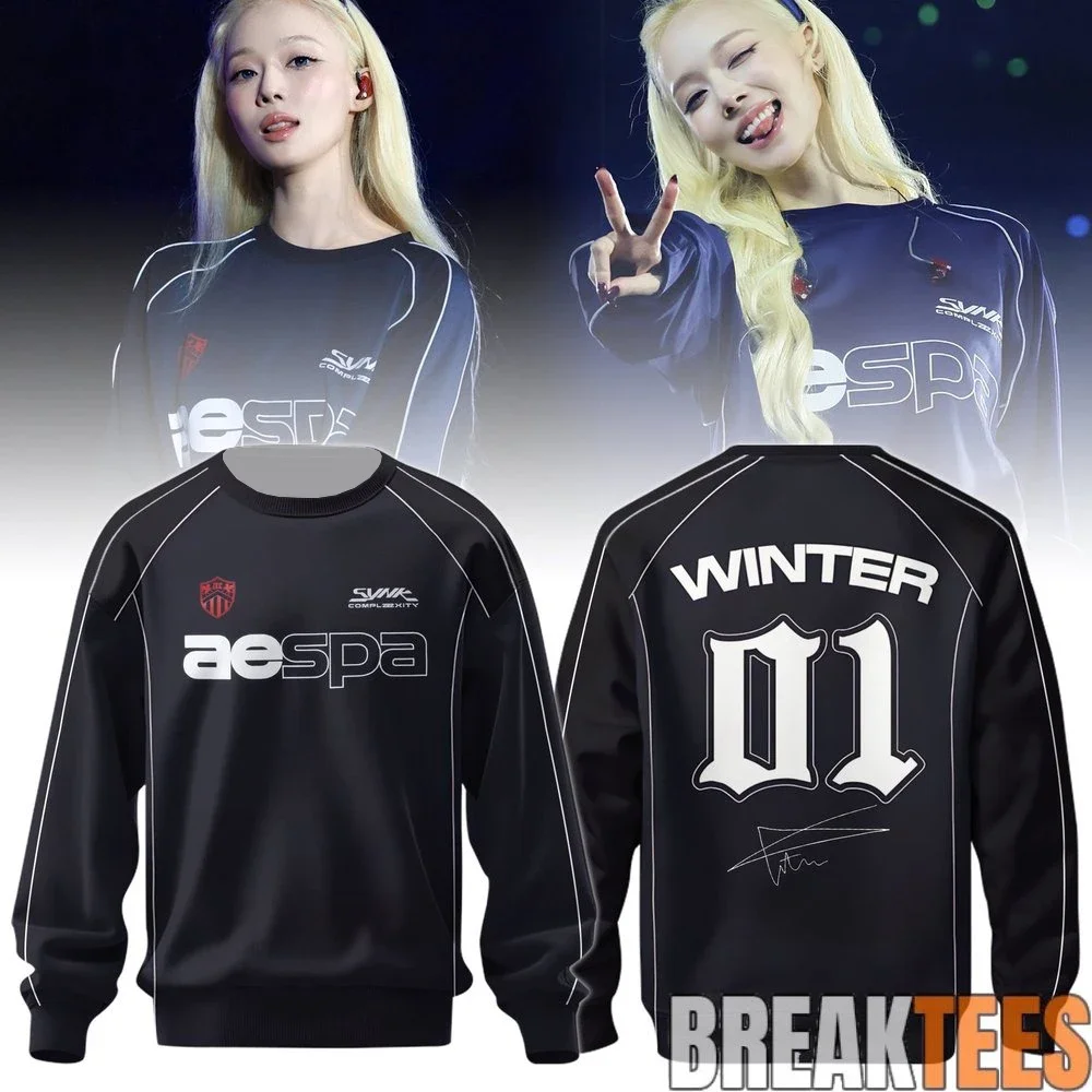 2026 AESPA Complaexity Tour Limited Long Sleeve Crew Neck Sweatshirt Casual Relaxed-Fit Soft Comfy Autumn Winter Family Matching