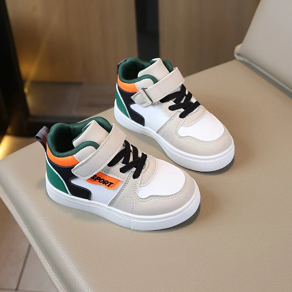 COMFY KIDS Kids 3-8 Years Gray Multi-Color Mid Top Sneakers for Active Toddler Youth Easy On Off Hook & Loop Lace-Up Pull Tab Lightweight Sole Casual Sports School Shoes