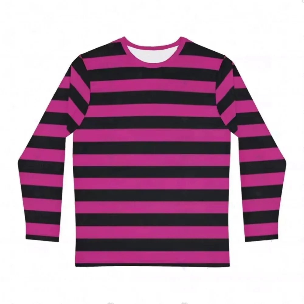 Girl's T-Shirt Rainbow Stripe Print Spring Casual Long Sleeve Tees Loose Round Neck Top Outdoor Comfortable Children's Clothing