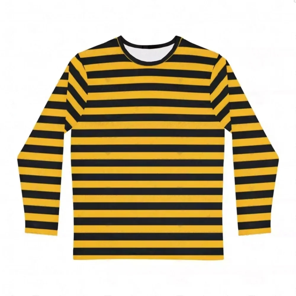 Girl's T-Shirt Rainbow Stripe Print Spring Casual Long Sleeve Tees Loose Round Neck Top Outdoor Comfortable Children's Clothing