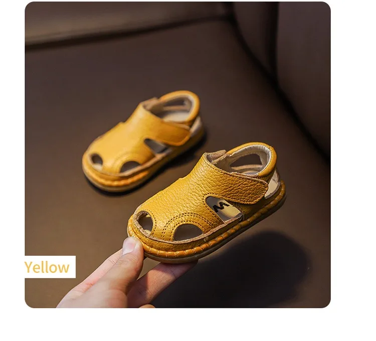 Summer Baby Girls Boys Sandals Infant Toddler Shoes Children Genuine Leather Casual Sandals Non-slip Soft Sole Kids Beach Shoes