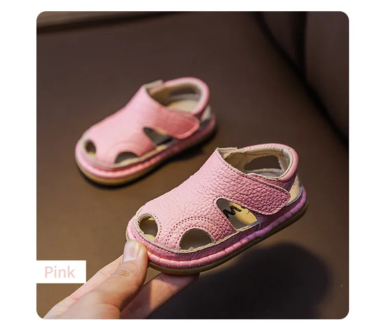 Summer Baby Girls Boys Sandals Infant Toddler Shoes Children Genuine Leather Casual Sandals Non-slip Soft Sole Kids Beach Shoes