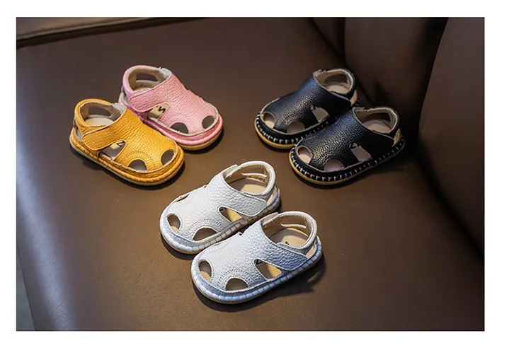 Summer Baby Girls Boys Sandals Infant Toddler Shoes Children Genuine Leather Casual Sandals Non-slip Soft Sole Kids Beach Shoes