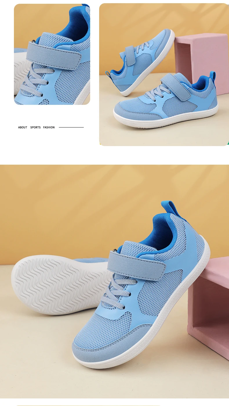 Outdoor Mesh Children's Boys Girls Sneakers Kids Wide Barefoot Splay Shoes For Toddler Walking Flat Students Tennis