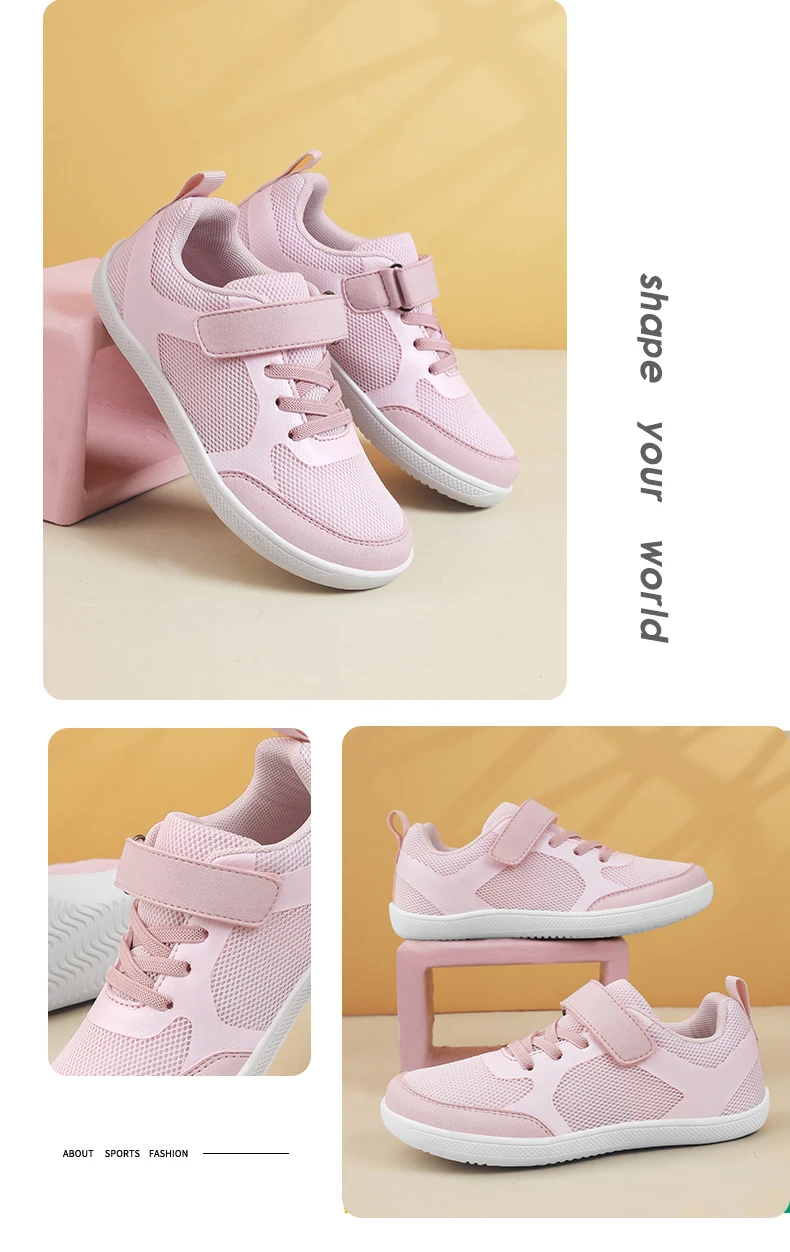 Outdoor Mesh Children's Boys Girls Sneakers Kids Wide Barefoot Splay Shoes For Toddler Walking Flat Students Tennis