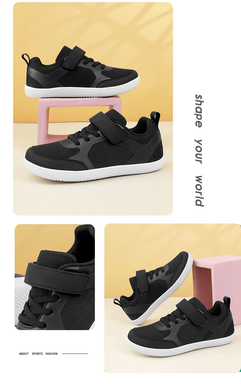 Outdoor Mesh Children's Boys Girls Sneakers Kids Wide Barefoot Splay Shoes For Toddler Walking Flat Students Tennis
