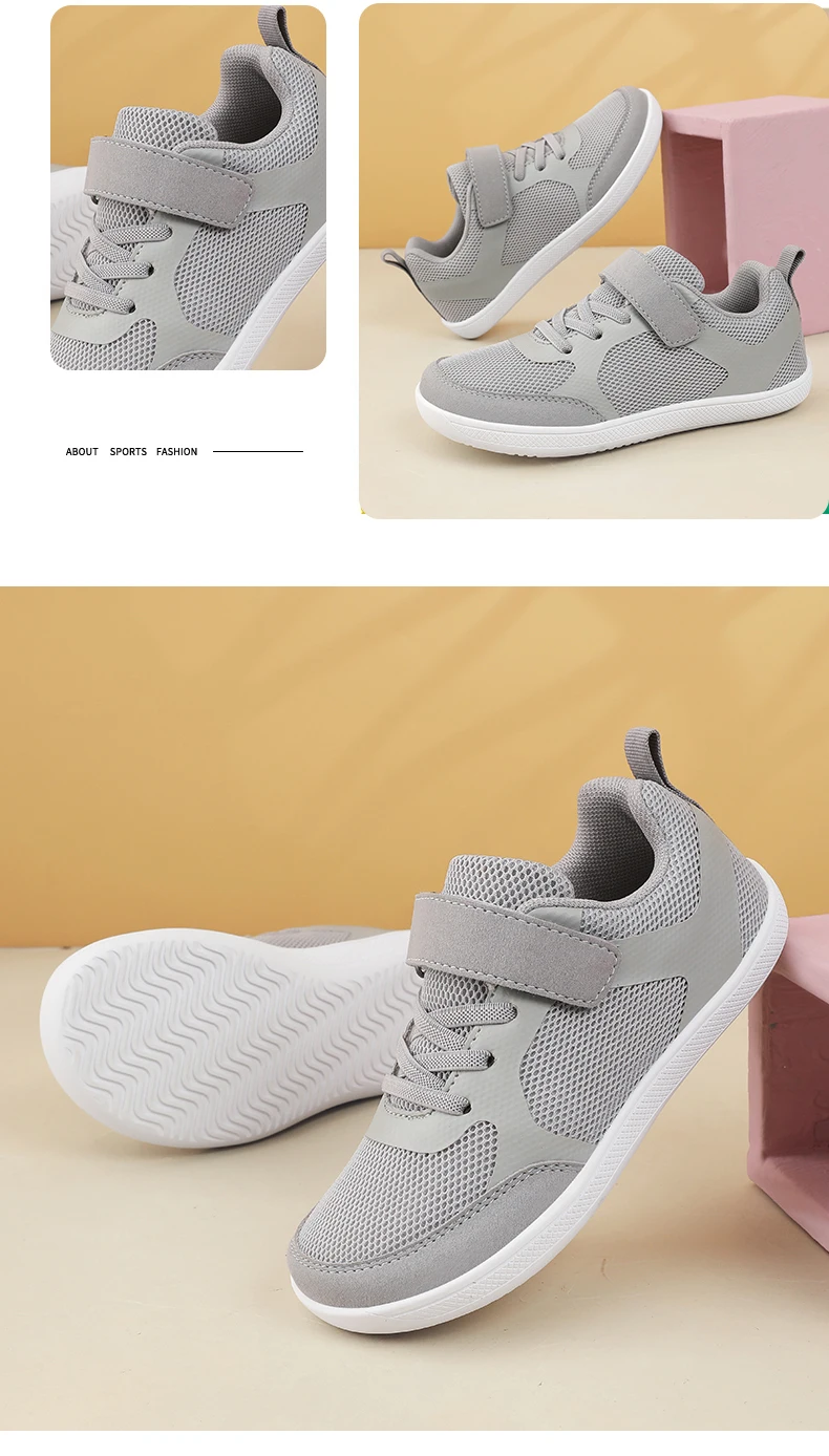 Outdoor Mesh Children's Boys Girls Sneakers Kids Wide Barefoot Splay Shoes For Toddler Walking Flat Students Tennis