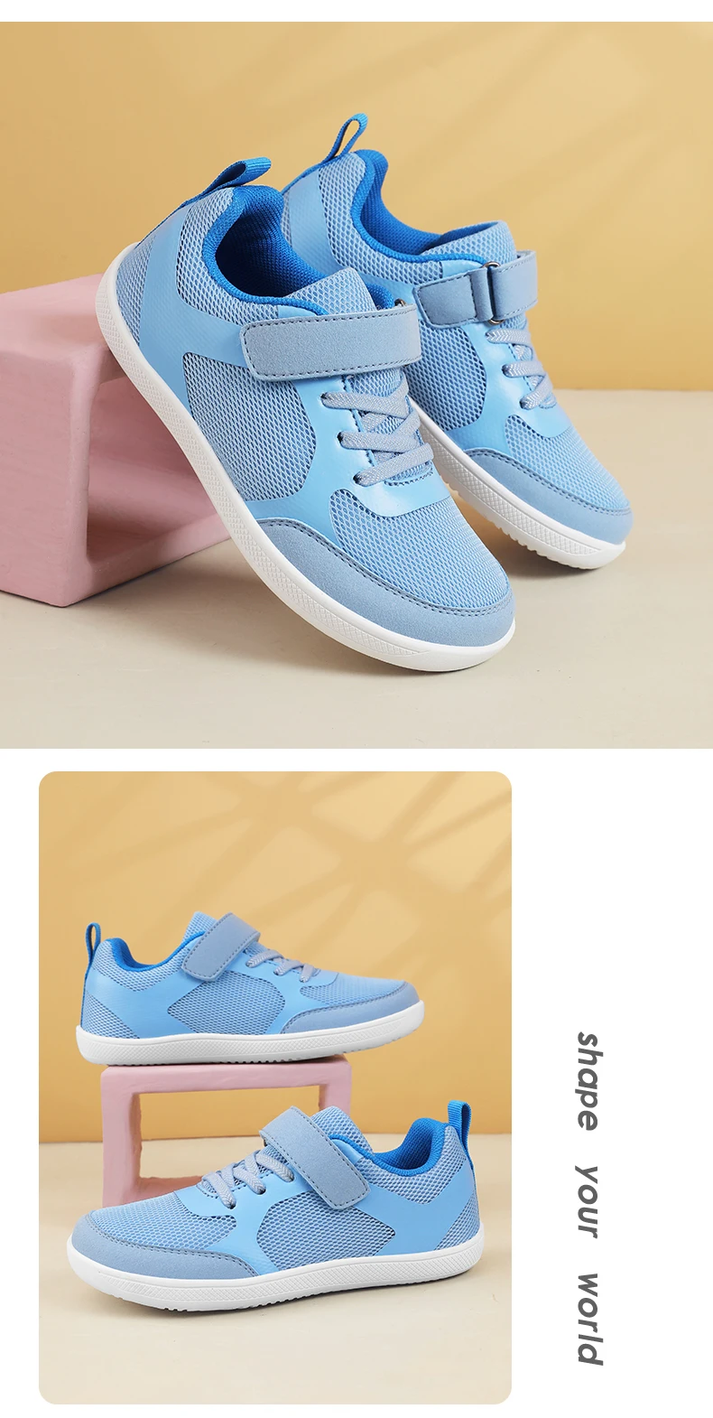 Outdoor Mesh Children's Boys Girls Sneakers Kids Wide Barefoot Splay Shoes For Toddler Walking Flat Students Tennis