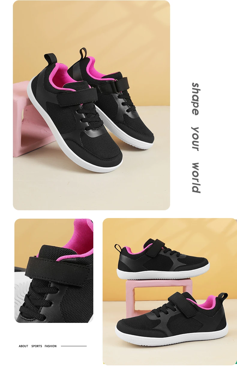 Outdoor Mesh Children's Boys Girls Sneakers Kids Wide Barefoot Splay Shoes For Toddler Walking Flat Students Tennis
