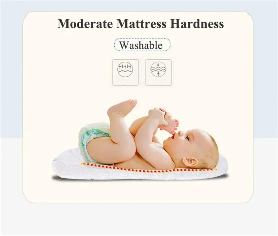 Baby Bed Convenient Folding Anti Pressure Baby Crib with Net and Awning Newborn Isolation Biomimetic Outdoor Travel Baby Crib