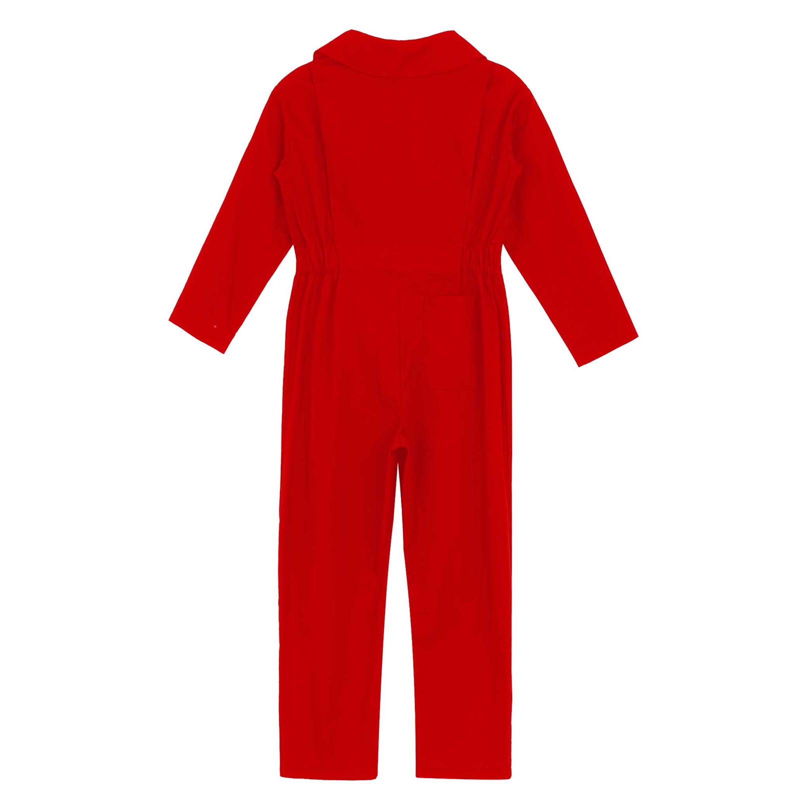 Children Solid Color Coverall Jumpsuit Mechanic Coveralls Boiler Suit Flight Suit Stylish Long Sleeve Zipper Bodysuit Overalls